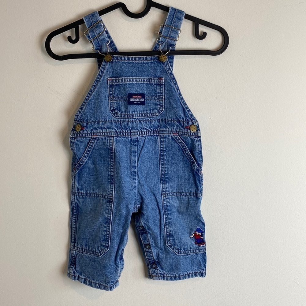 VINTAGE OSH KOSH B’GOSH Overalls with Skateboarding little guy embroidered